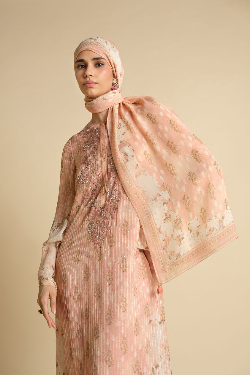 Miral Printed Stole - Blush, Blush, image 1